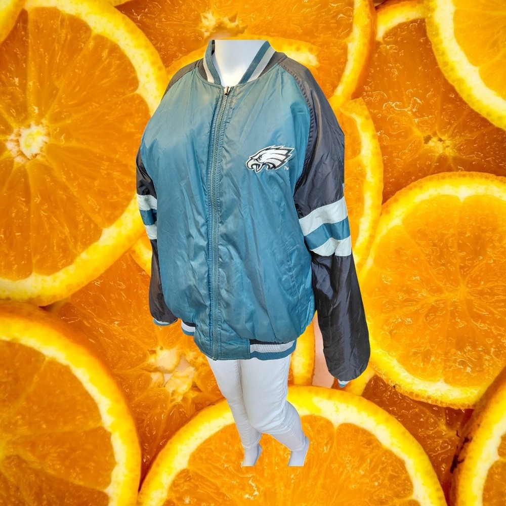 Philadelphia Eagles Bomber Jacket Mens NFL Football Team Apparel XL *See Desc